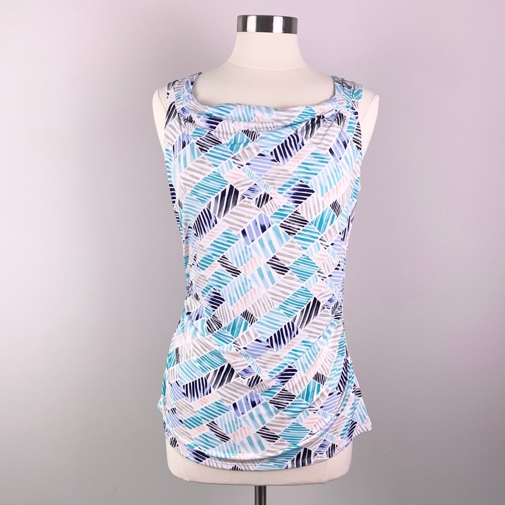 NWT White House Black Market Sleeves Print Blouse